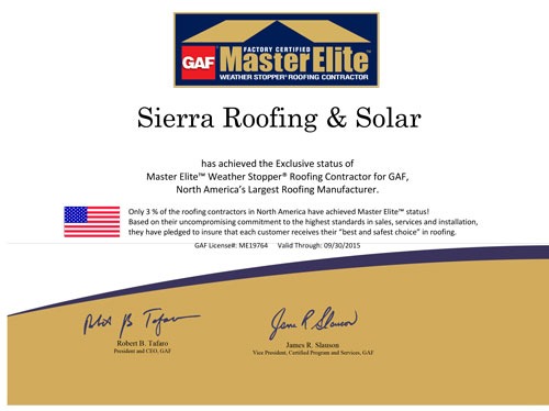 GAF Master Elite Contractor